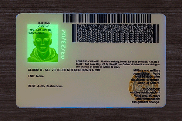 Utah Fake Dirvers Licence